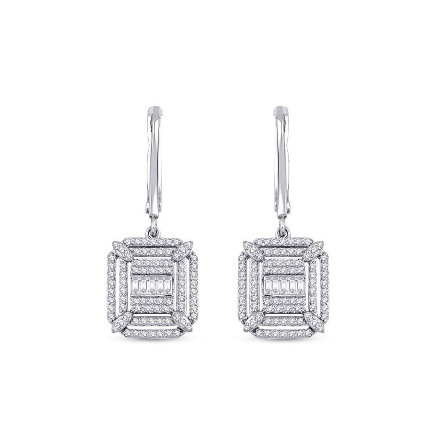 0.83 Carat Diamond Baguette Earrings