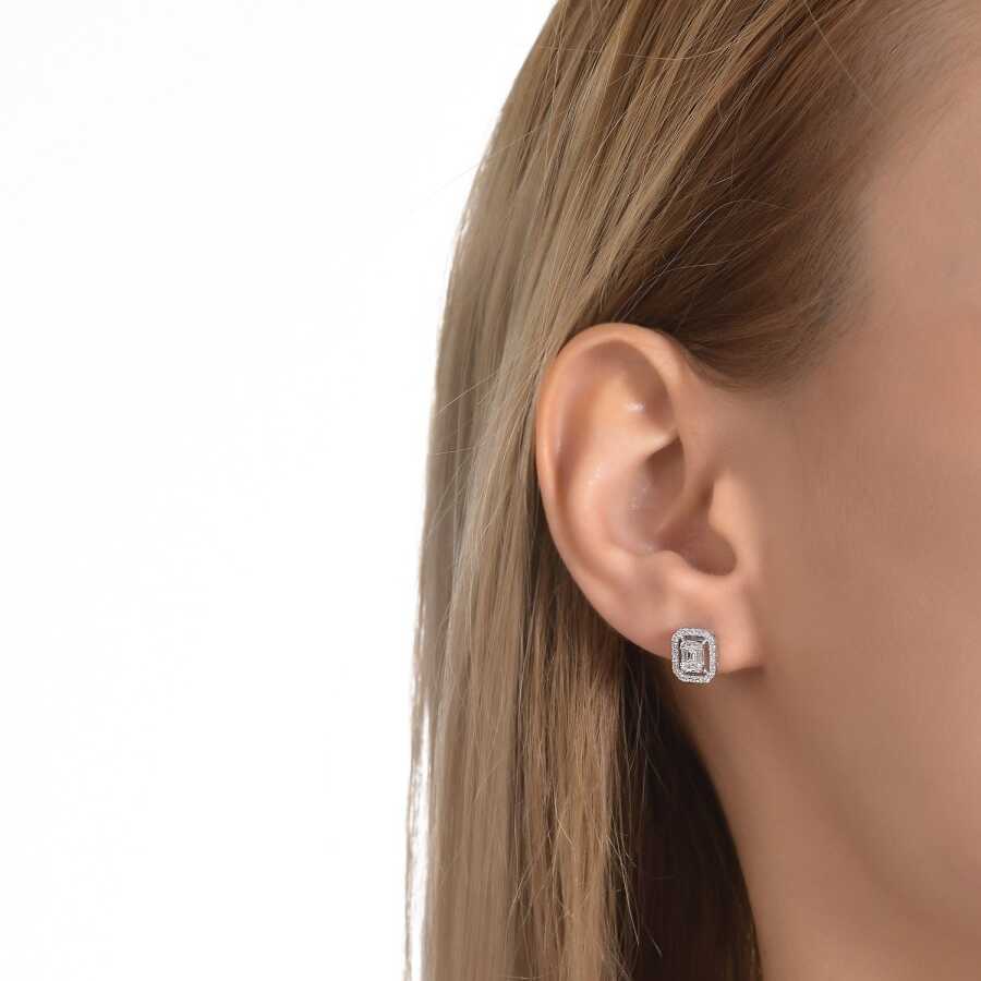 0.30 Carat Diamond Baguette Earrings