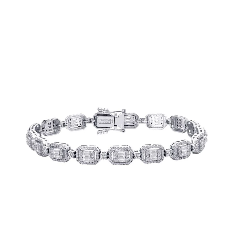 2.84 Carat Diamond Baguette Bangle
