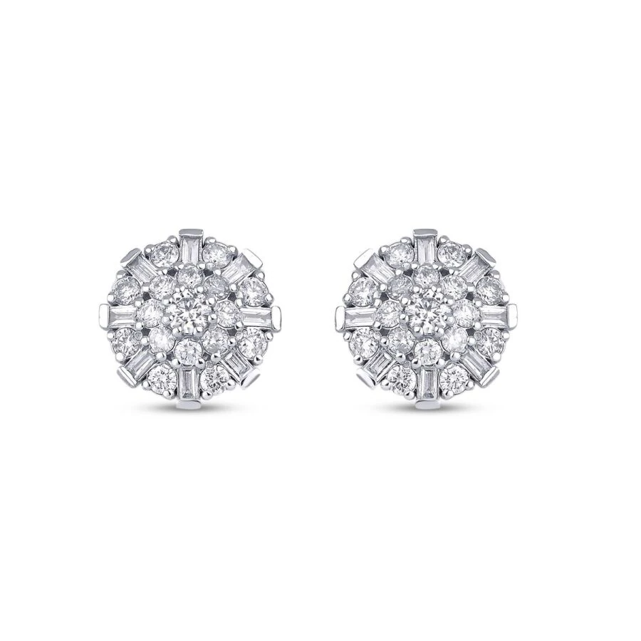 1.28 Carat Diamond Baguette Earrings