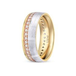 Gold Three-Tone Wedding Band