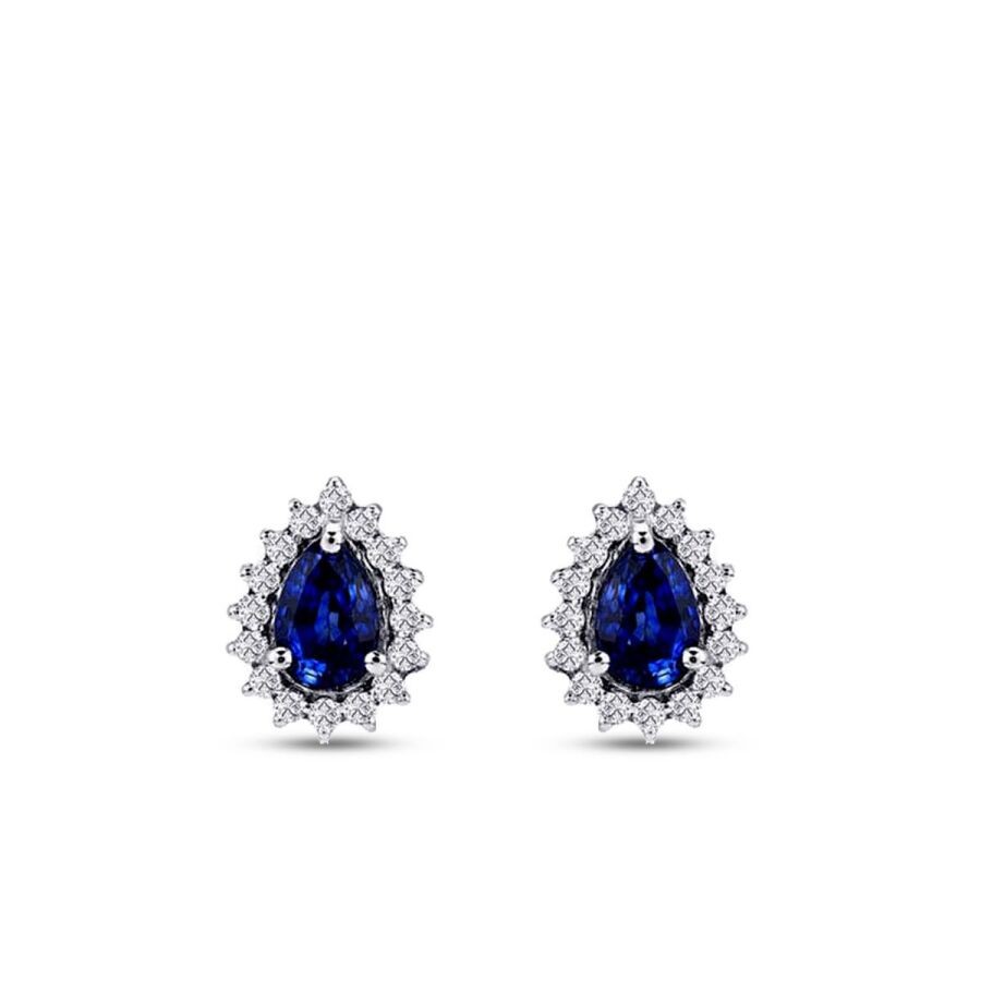 1.68 Carat Diamond Sapphire Earrings