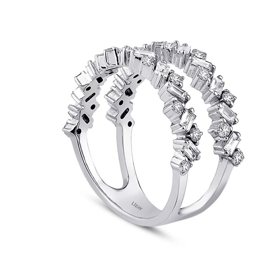 0.92 ct. Diamant Baguette Halb-Eternity Ring