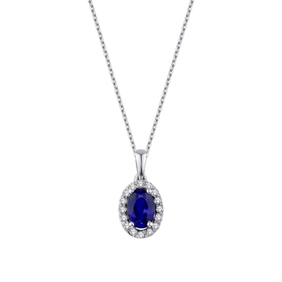 0.37 Carat Diamond Sapphire Necklace