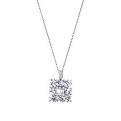 1.29 Carat Diamond Baguette Necklace