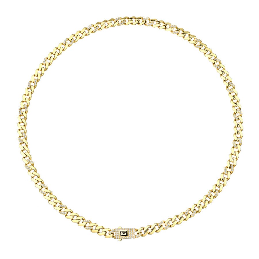 Gold Gourmet-Halskette mit Stein