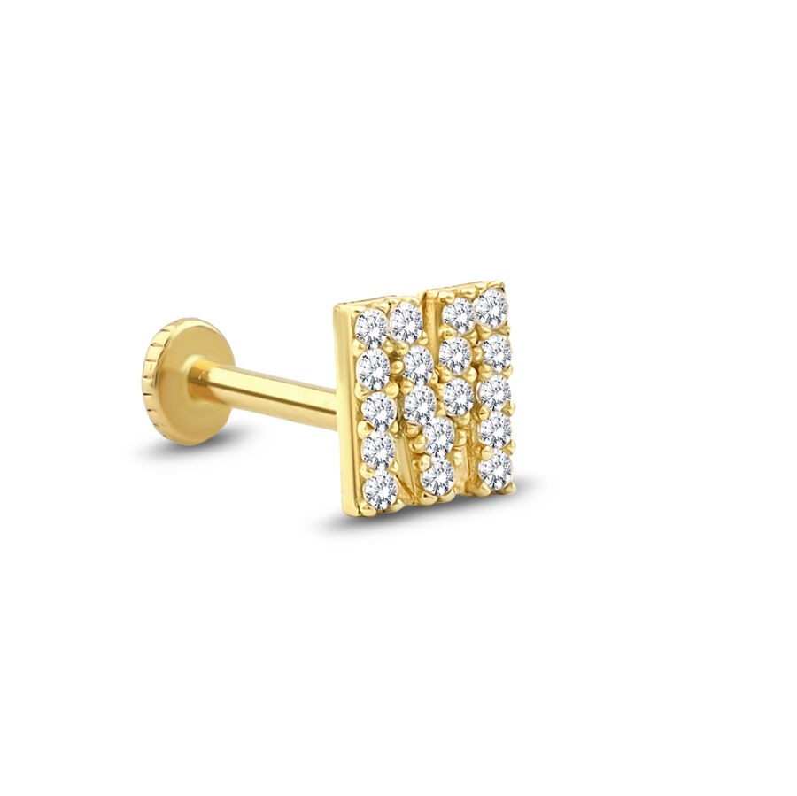 Gold Letter Tragus Earring