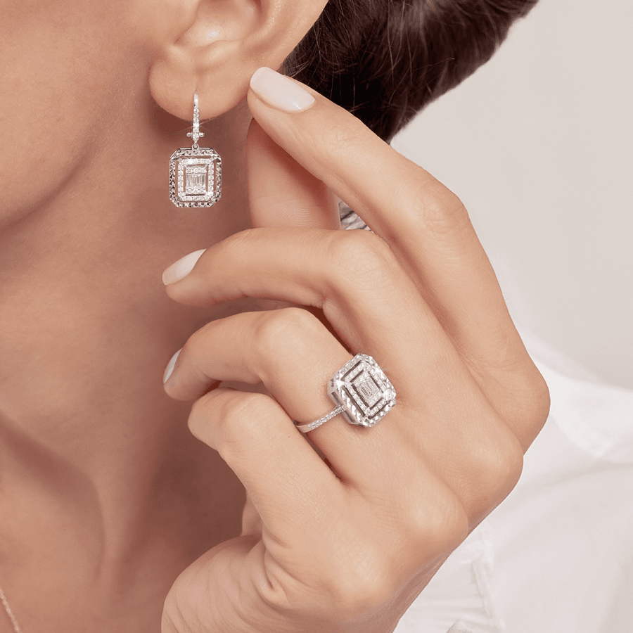 0.82 Carat Diamond Baguette Earrings