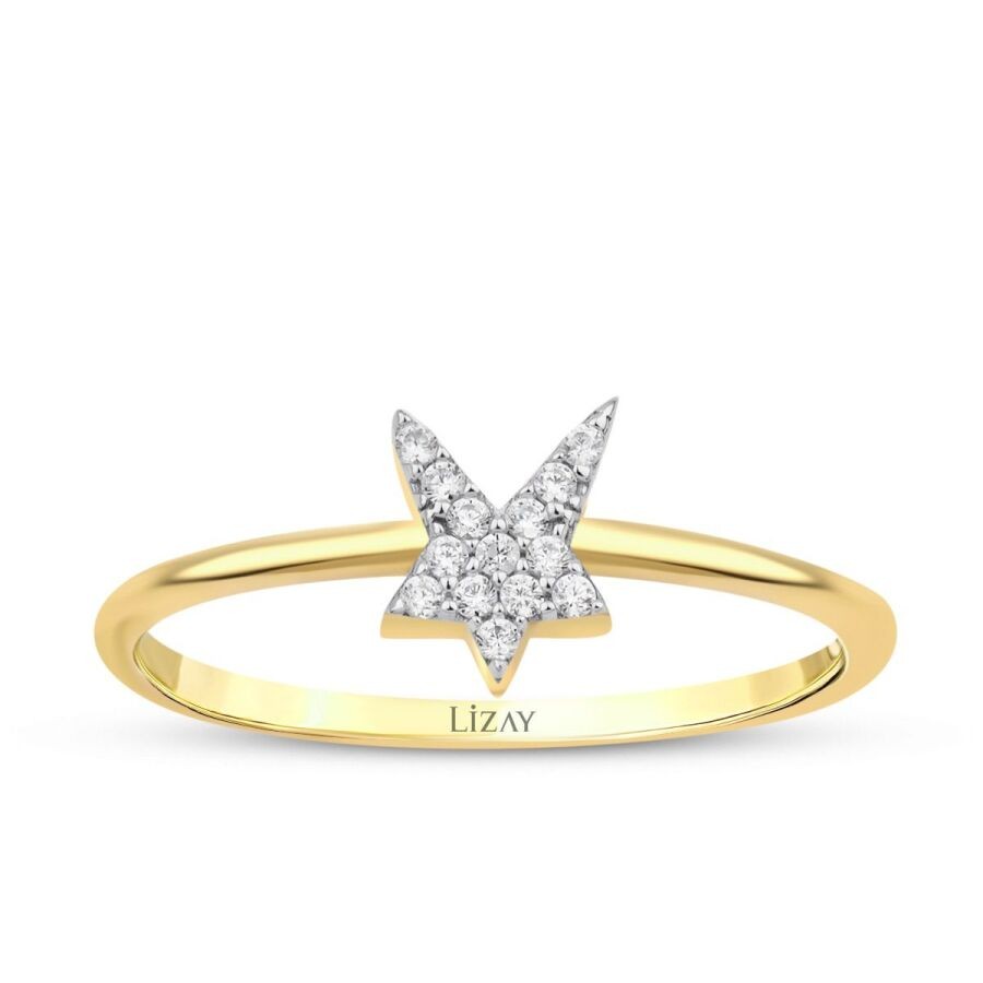 Gold Enamel Star Ring