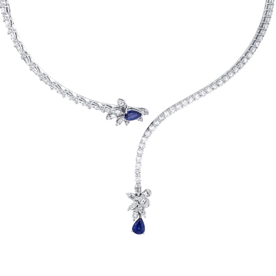 9.71 ct. Diamant Saphir Halskette