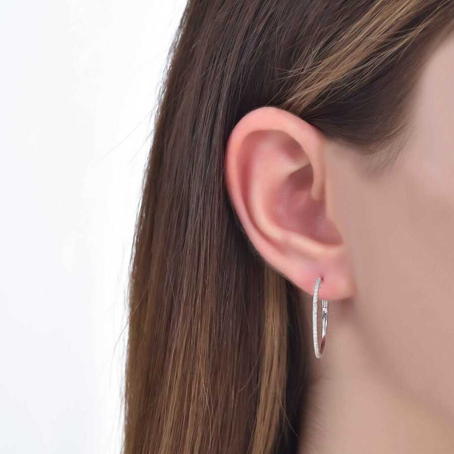 0.16 Carat Diamond Hoop Earrings