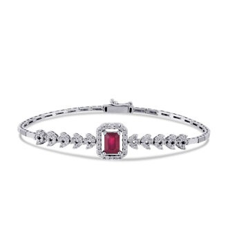 2.06 Carat Diamond Ruby Bracelet