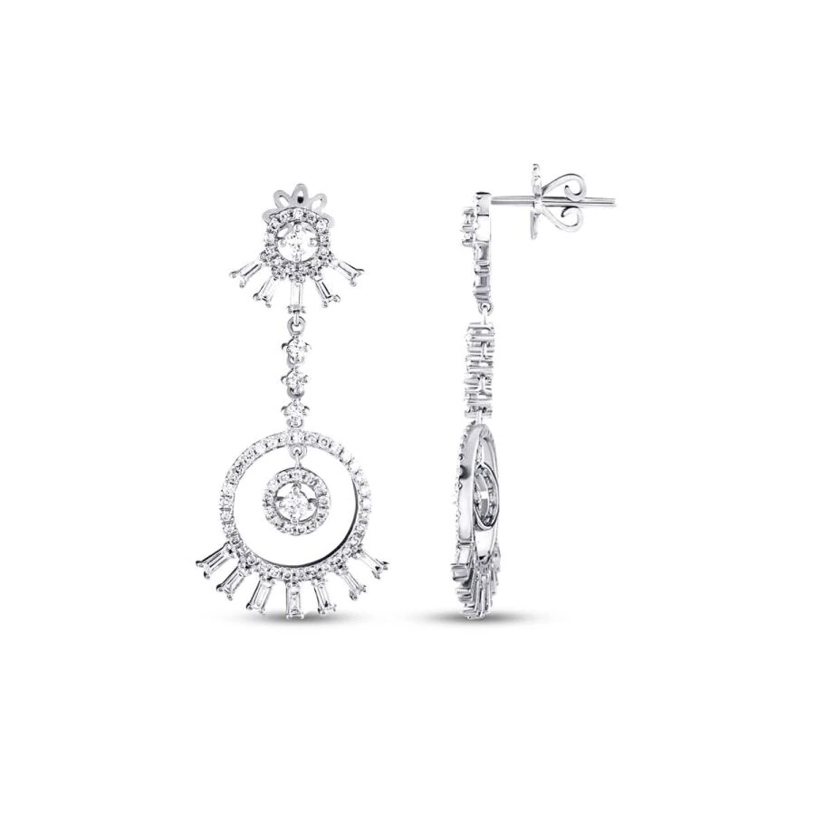 1.44 Carat Diamond Baguette Earrings