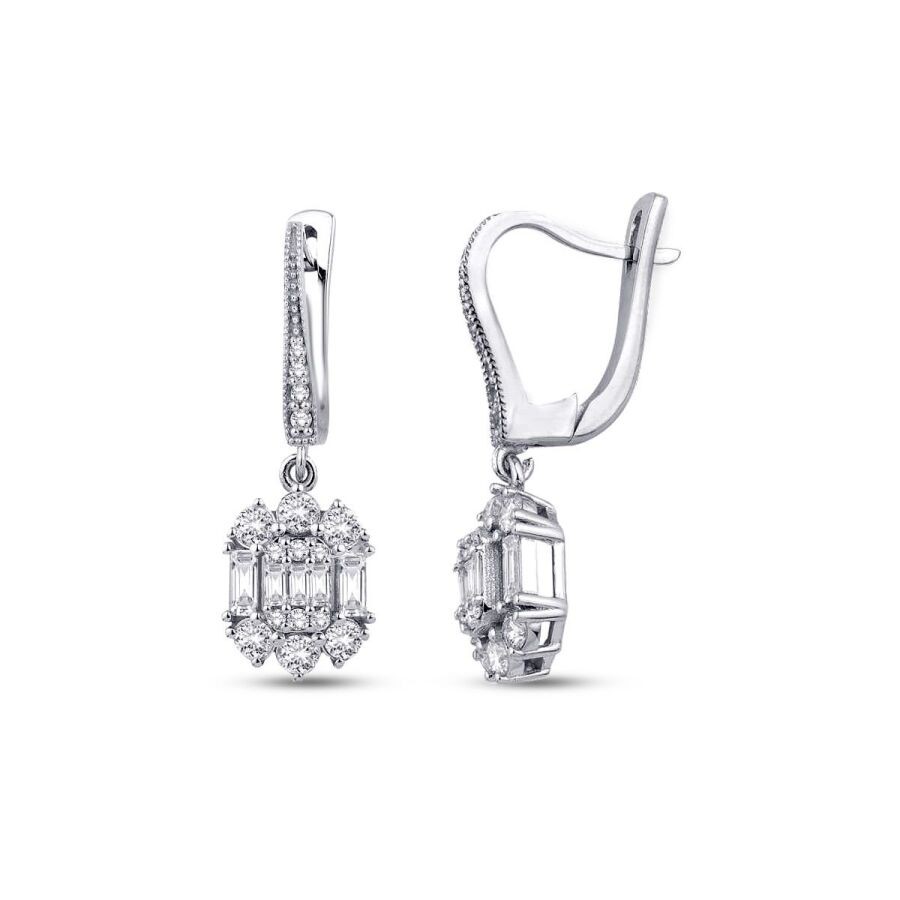 1.18 Carat Diamond Baguette Earrings