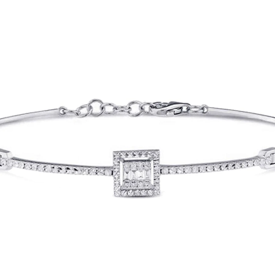 0.12 Carat Diamond Baguette Bangle