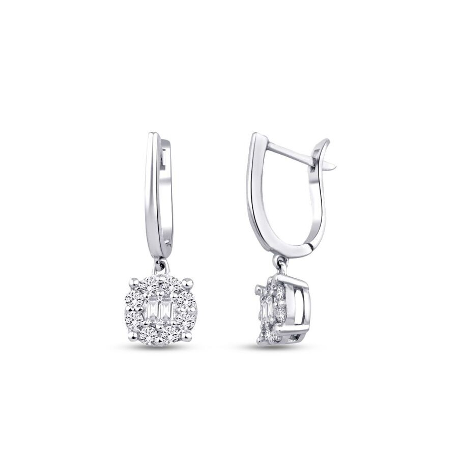 0.47 Carat Diamond Baguette Earrings