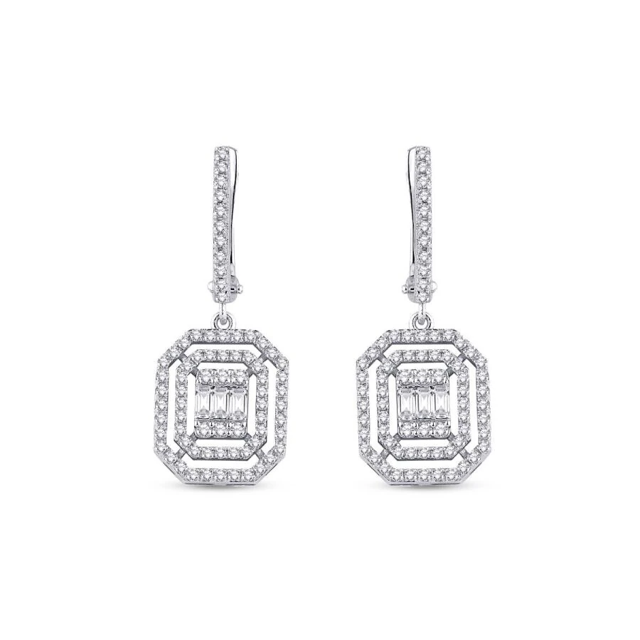 1.11 Carat Diamond Baguette Earrings