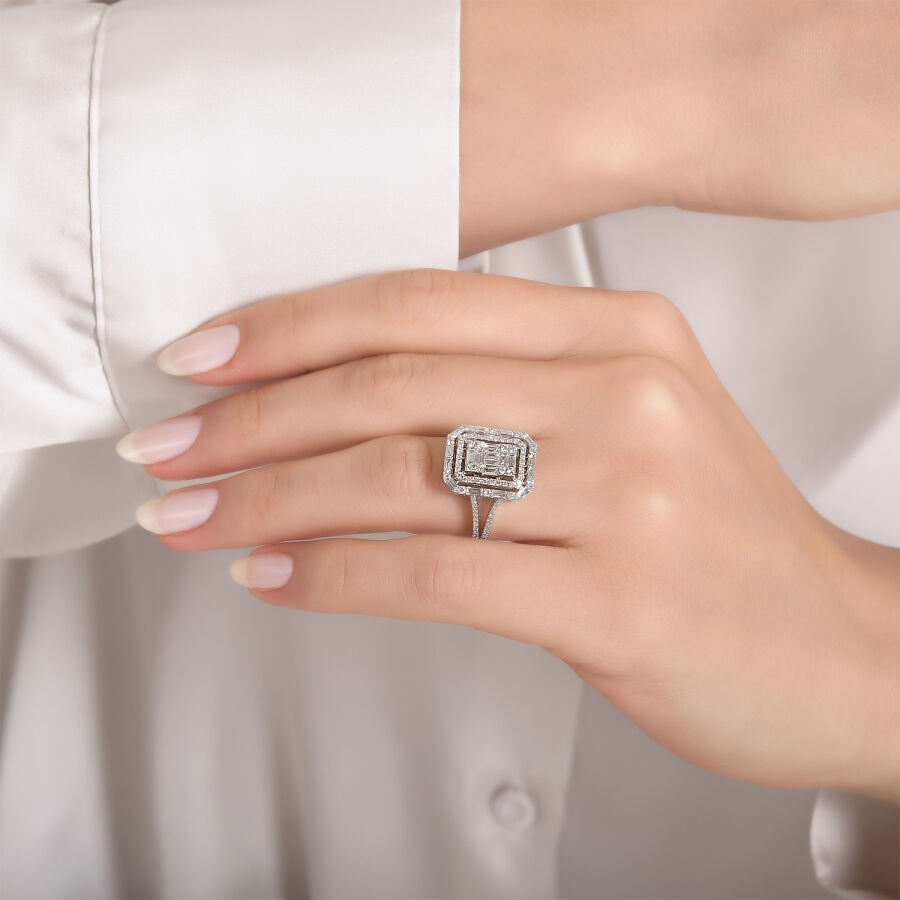 0.52 Carat Diamond Baguette Ring