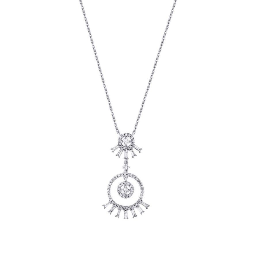 0.63 Carat Diamond Baguette Necklace