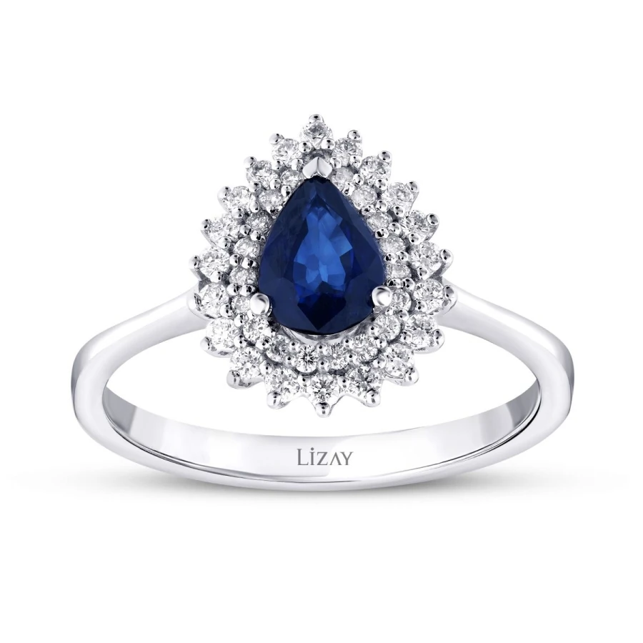 0.96 Carat Diamond Sapphire Ring