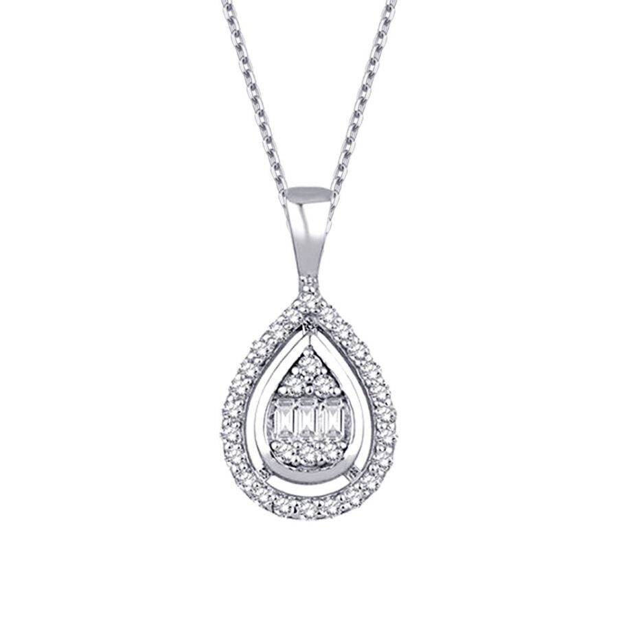 0.17 Carat Diamond Baguette Necklace