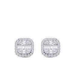 0.97 Carat Diamond Baguette Earrings