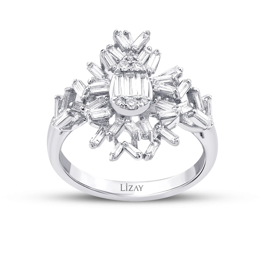 0.79 Carat Diamond Baguette Ring