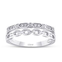 0.11 Carat Diamond Two-Row Half-Eternity Ring
