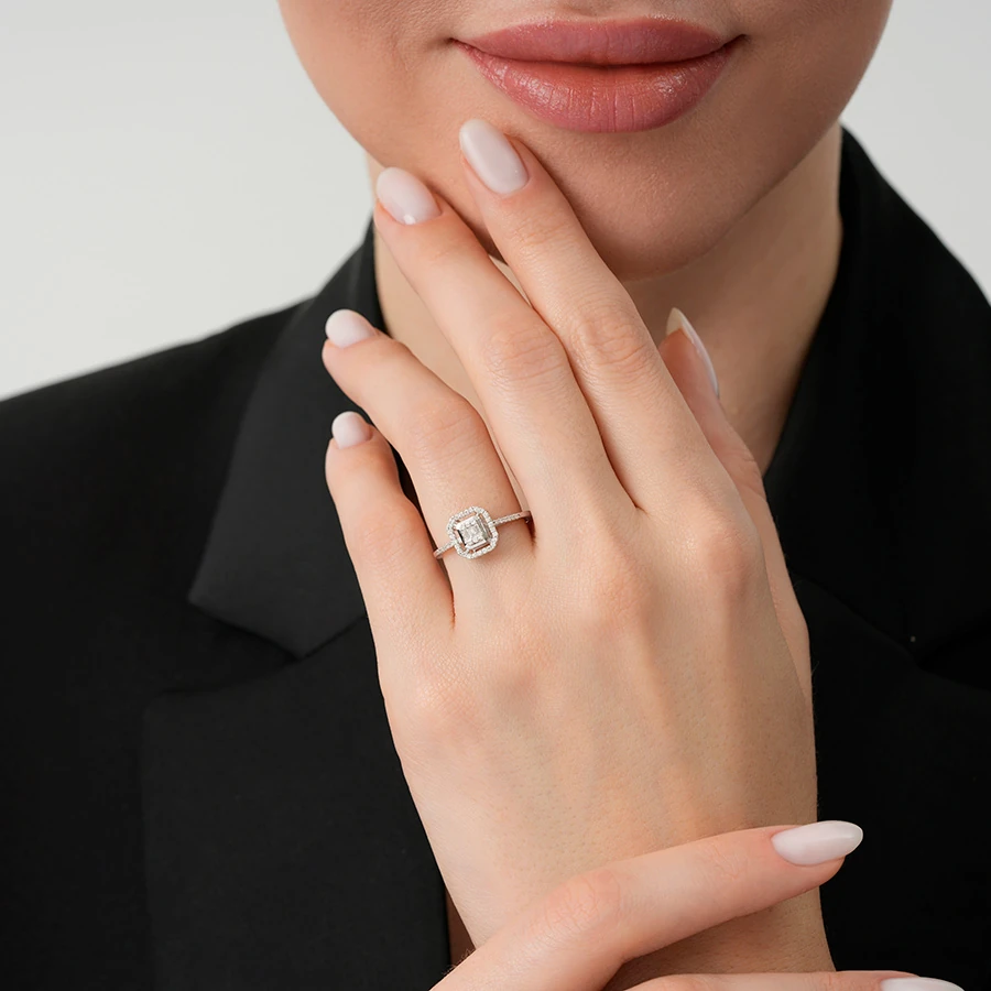 0.18 Carat Diamond Baguette Ring