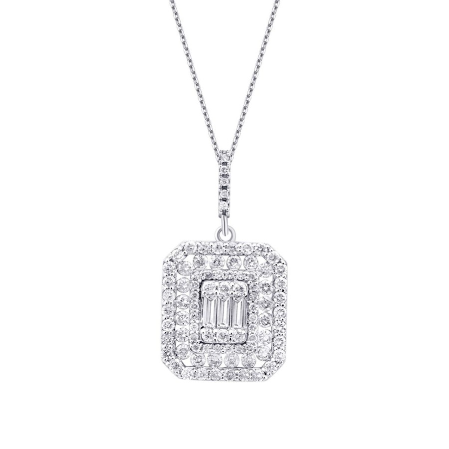 0.61 Carat Diamond Baguette Necklace