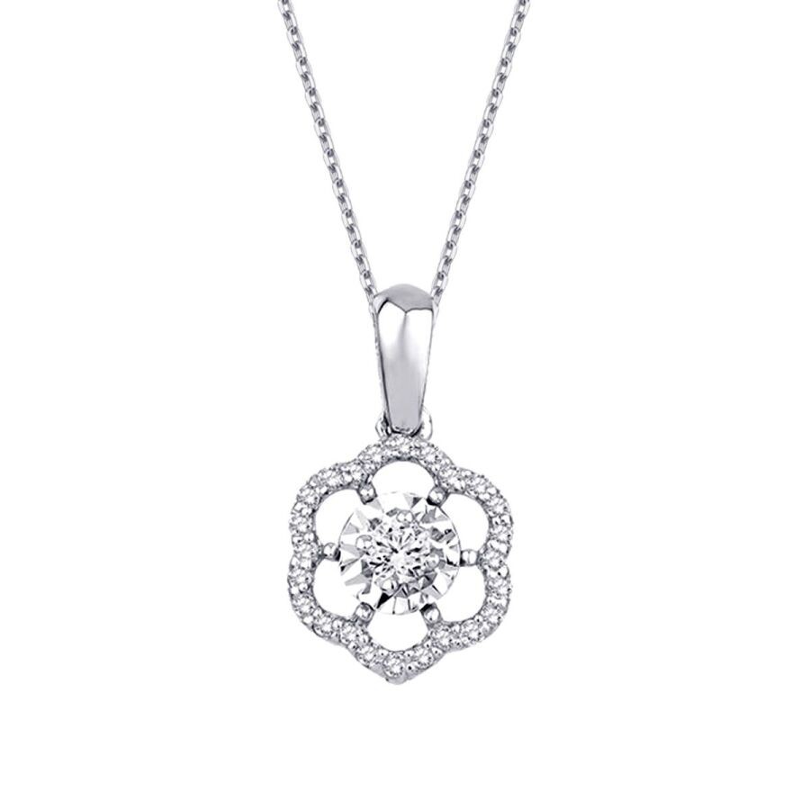 0.15 Carat Diamond Flower Necklace