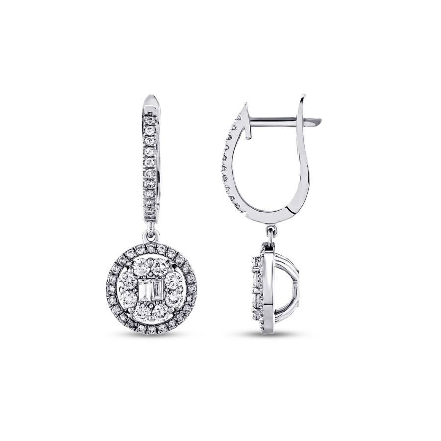 1.32 Carat Diamond Baguette Earrings