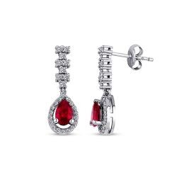 2.07 Karat Diamant Rubin Ohrringe
