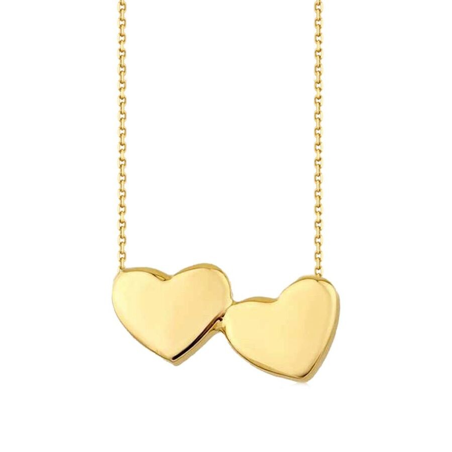 Gold Double Heart Necklace