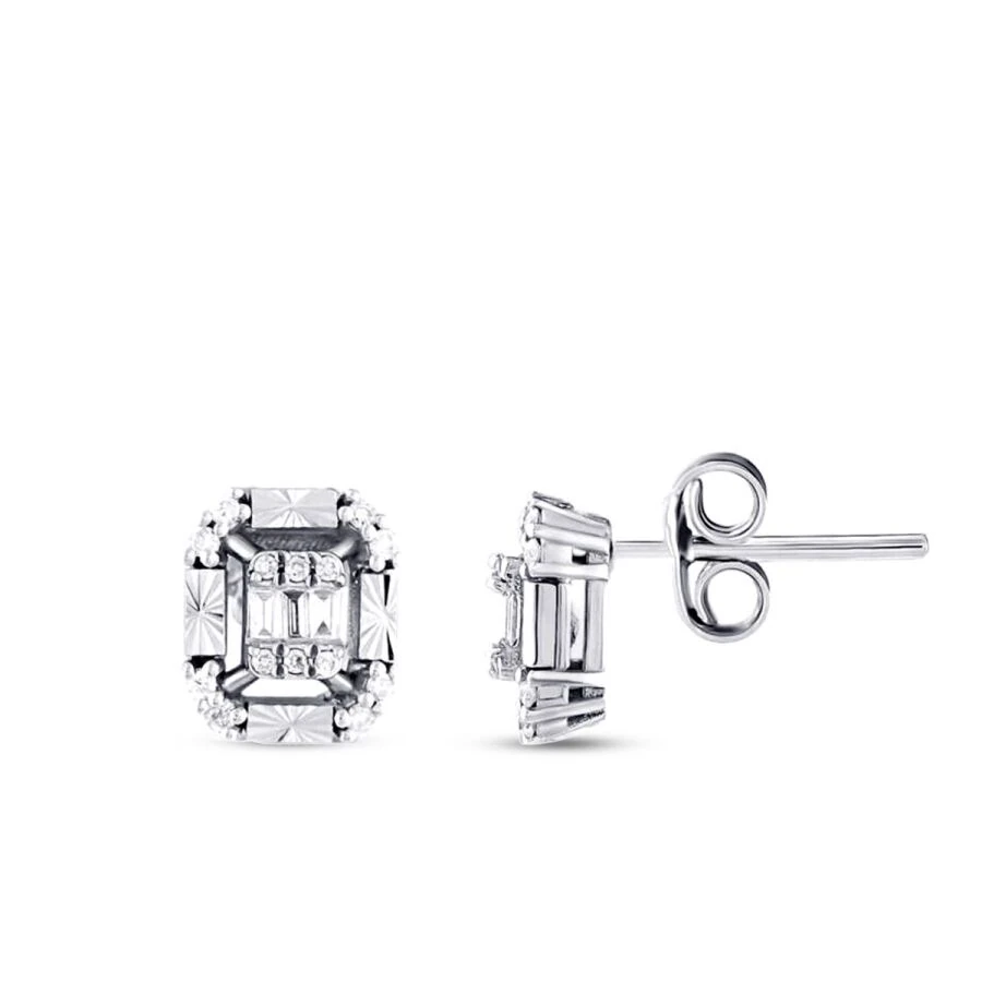 0.17 Carat Diamond Baguette Earrings