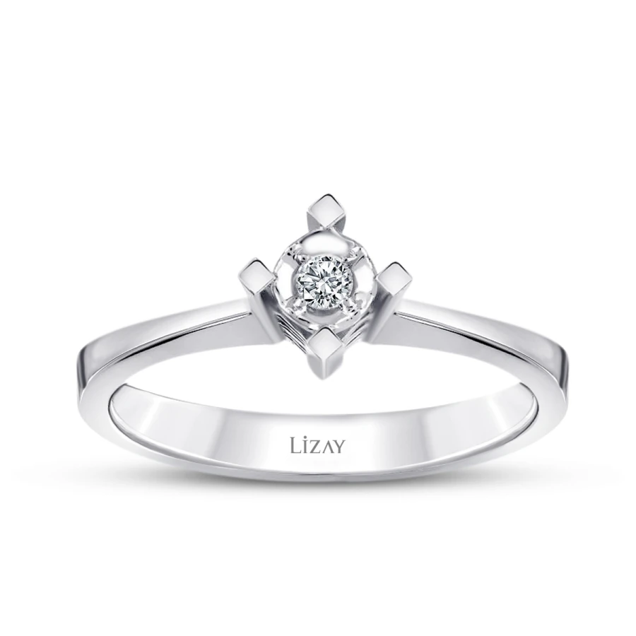 0.09 Carat Diamond Effect Solitaire Engagement Ring