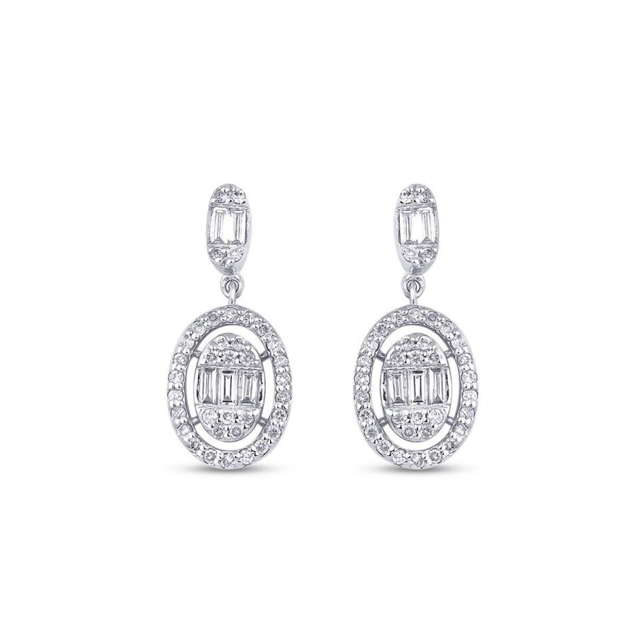 0.44 Carat Diamond Baguette Earrings