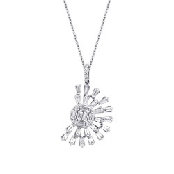 0.76 Carat Diamond Baguette Necklace