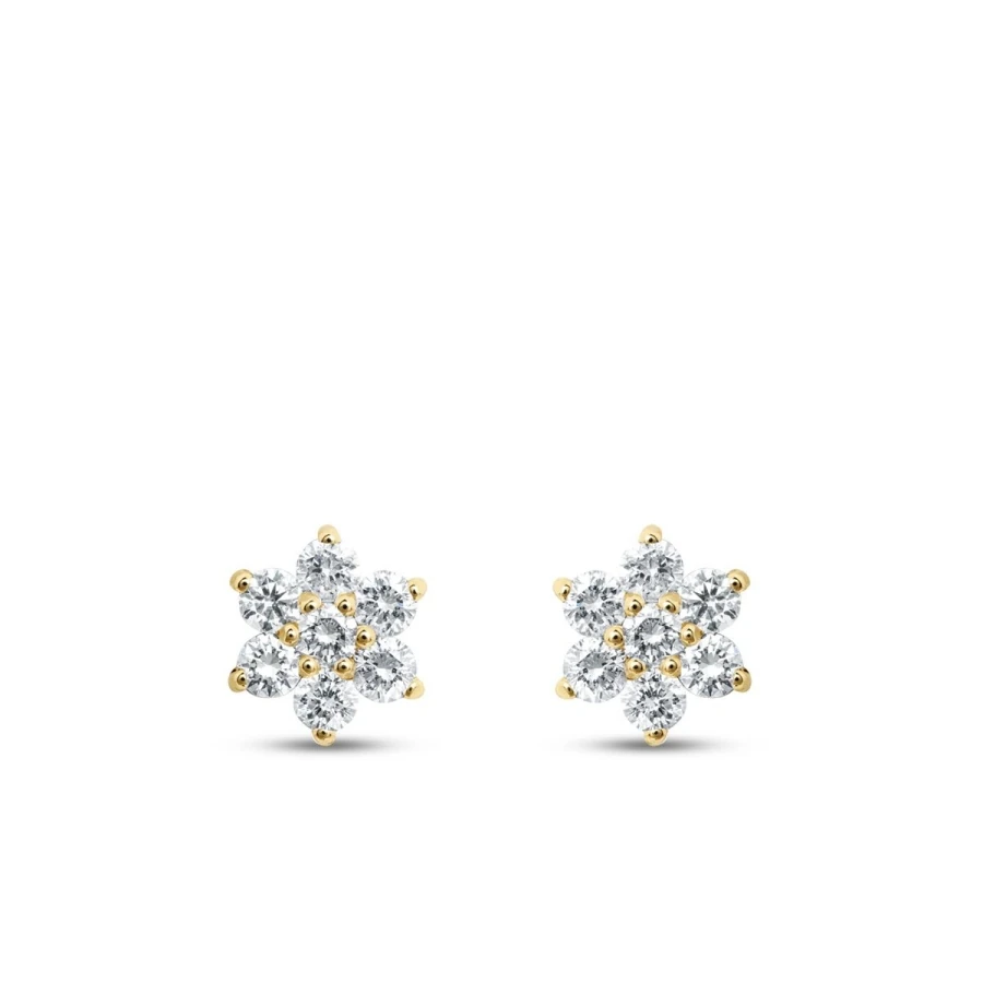 0.48 Carat Diamond Flower Earrings