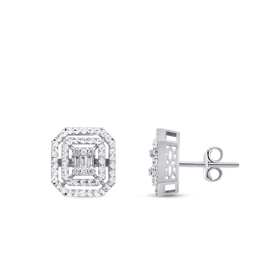 0.14 Carat Diamond Baguette Earrings