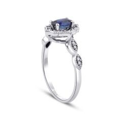 0.71 Carat Diamond Sapphire Ring