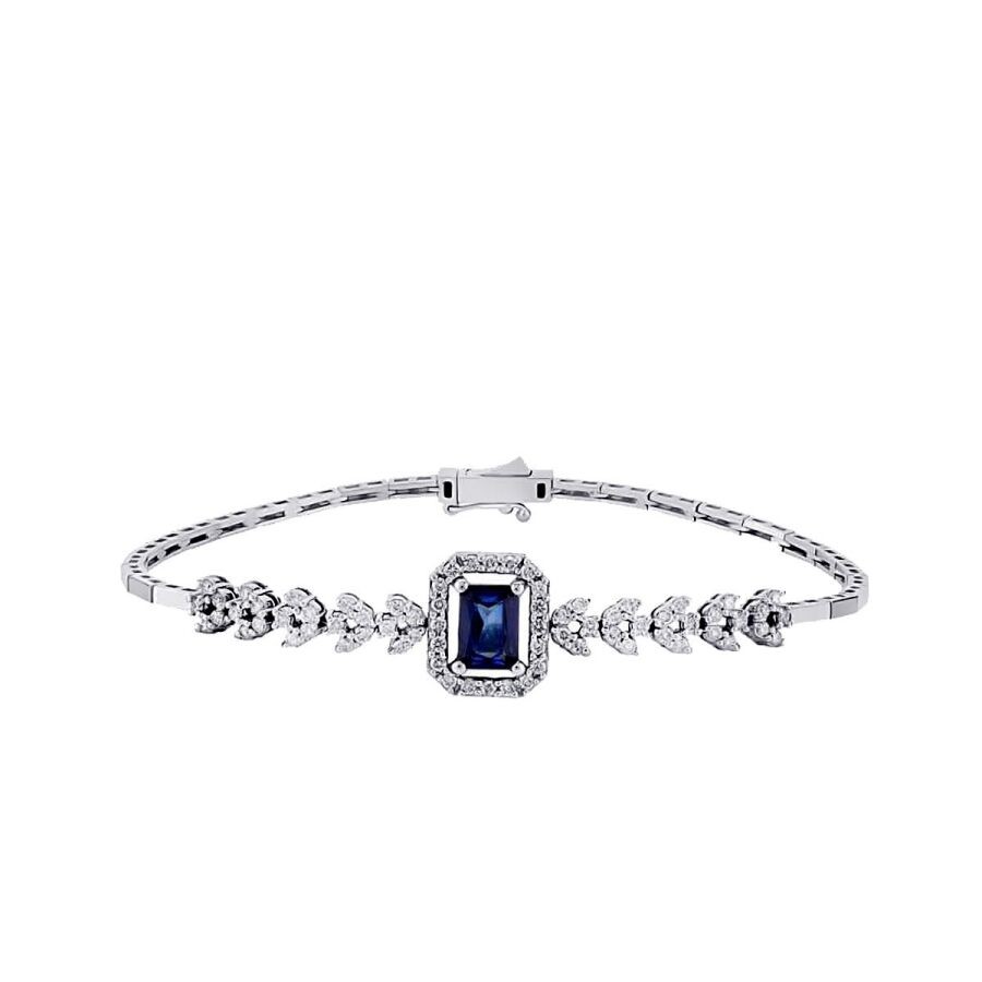 2.06 Carat Diamond Sapphire Bracelet