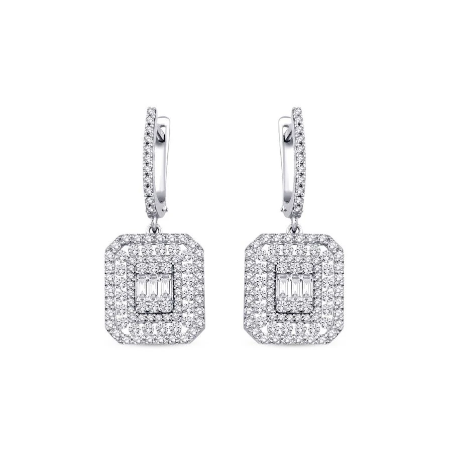 1.48 Carat Diamond Baguette Earrings