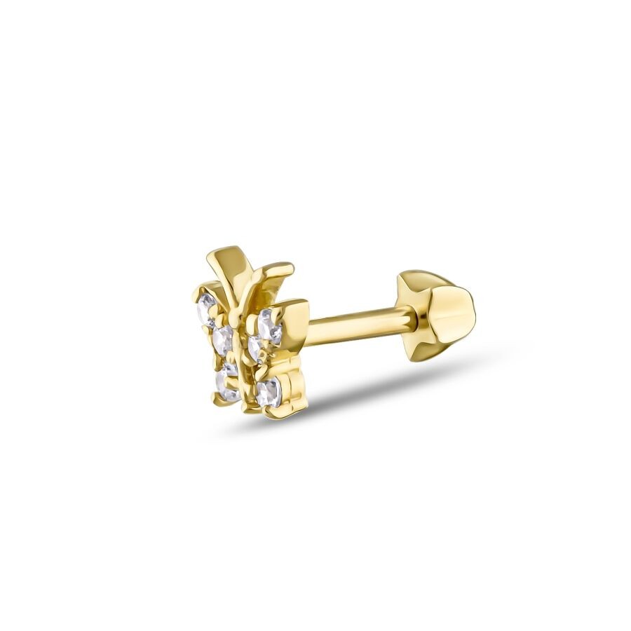 Gold Butterfly Tragus Earring