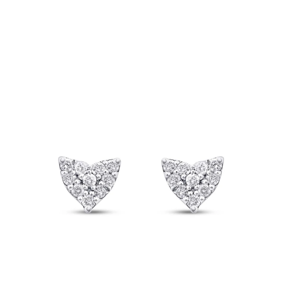 0.12 Carat Diamond Rose Gold Heart Earrings