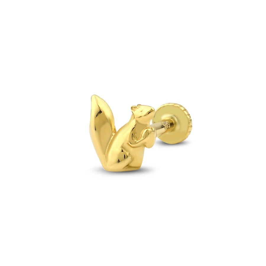 Golden Squirrel Tragus Earring