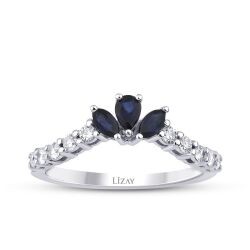 0.65 Carat Diamond Sapphire Ring