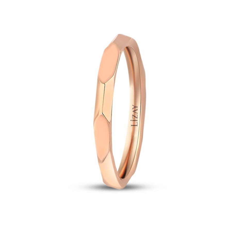 Gold Hexagon Moderner Ehering