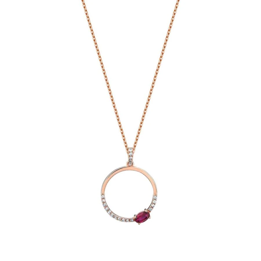 0.47 Carat Diamond Ruby Hoop Necklace