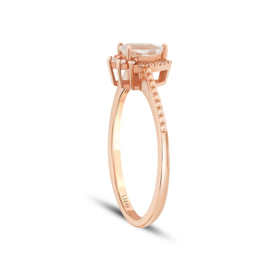 0.47 Carat Diamond Morganite Ring